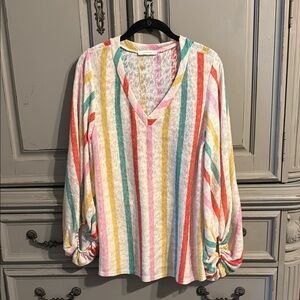 Colorful Striped Women's Top
